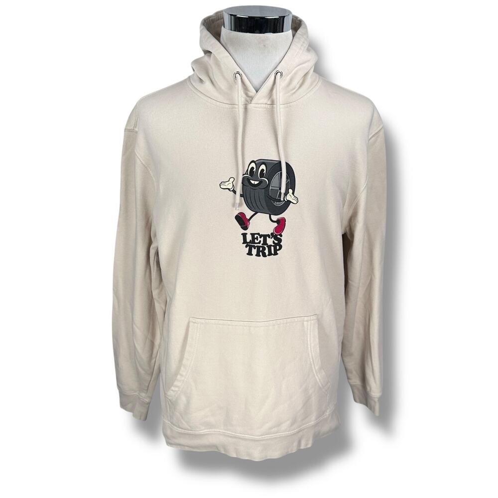 Sturniolo Triplets Let’s Trip Wheelie Hoodie Men's Large‎ Ivory Cream Pullover